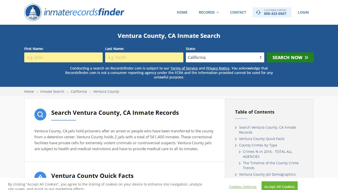Ventura County, CA Inmate Lookup & Jail Records Online